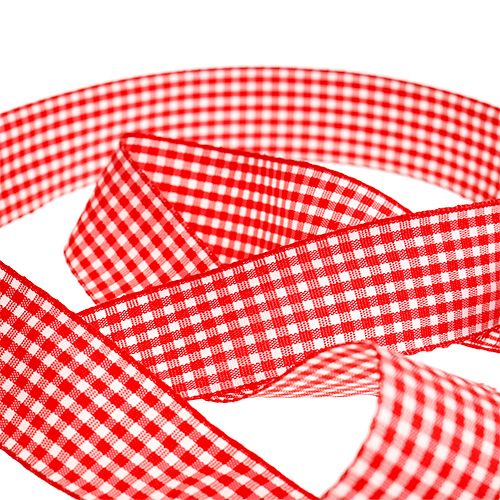 Produkt Wstążka prezentowa w romby czerwono-biała 25mm 20m