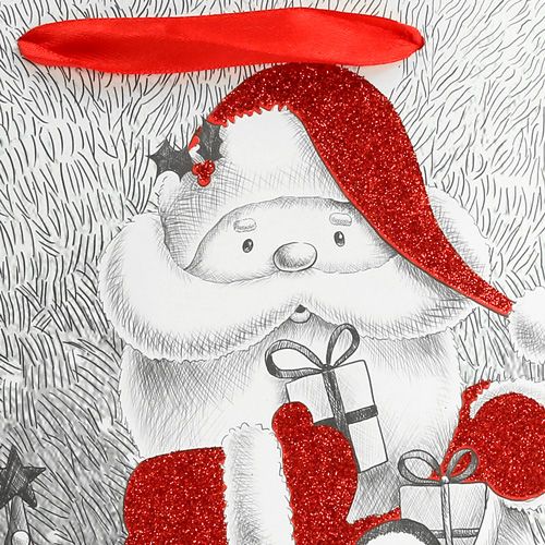 Floristik24 Worek na prezenty Mikołaj 24cm x18cm x 8cm