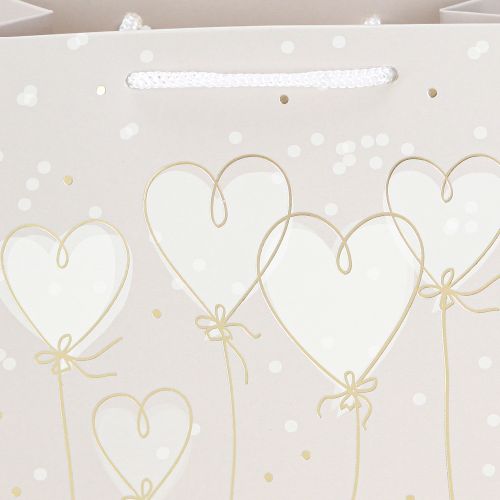 Produkt Torebka prezentowa „just married” torebka prezentowa z uchwytami beżowa 18×10×23cm 2szt