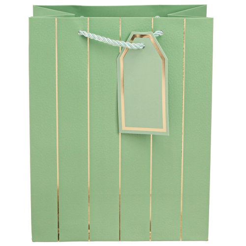 Produkt Torba prezentowa jasnozielona złote paski 18×10×23cm 1 szt