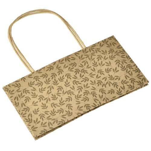 Produkt Torebka prezentowa papierowa naturalny brązowy liście 20×10×10cm 6 szt.
