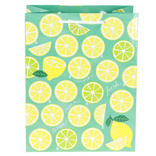 Produkt Torebka prezentowa papierowa cytrynowa z uchwytami 18×10×23cm 2szt