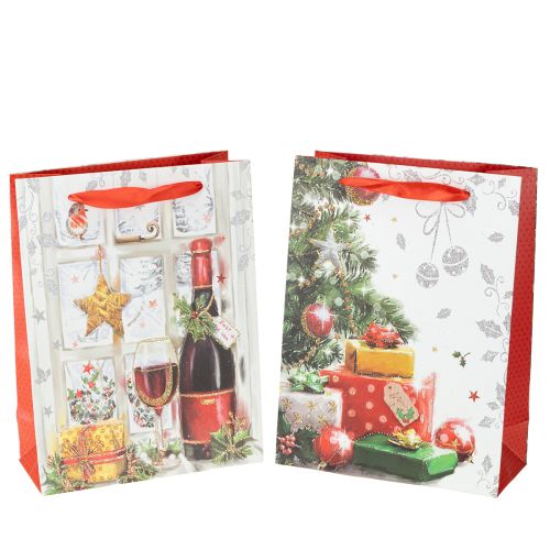 Produkt Świąteczna torba na prezenty 8 cm x 18 cm wys. 24 cm zestaw 2 sztuk