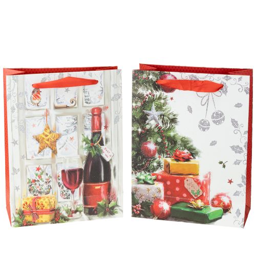 Produkt Świąteczna torba na prezenty 8 cm x 18 cm wys. 24 cm zestaw 2 sztuk