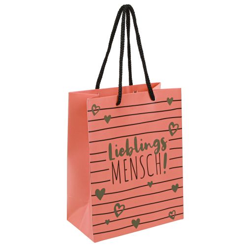 Floristik24 Worek prezentowy z serduszkami „Ulubiona osoba” papier 18×10×23cm 2szt