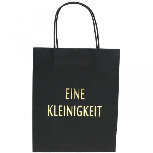 Floristik24 Torebki na prezenty papierowe "Małe coś" czarne 20×11×25cm 6szt