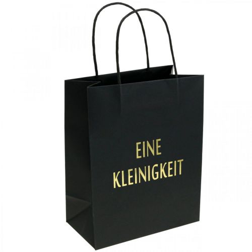 Floristik24 Torebki na prezenty papierowe "Małe coś" czarne 20×11×25cm 6szt