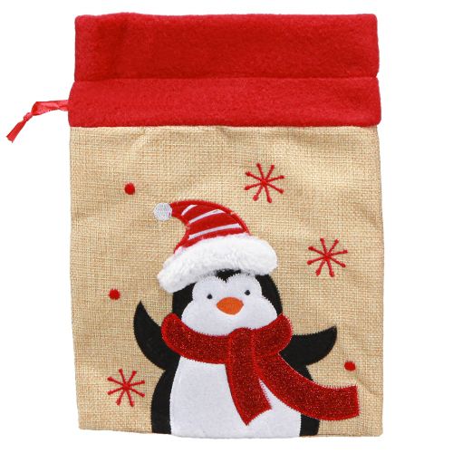 Produkt Torebki na prezenty Świąteczny Święty Mikołaj wygląd juty 20×23cm 3szt