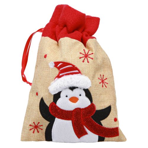 Produkt Torebki na prezenty Świąteczny Święty Mikołaj wygląd juty 20×23cm 3szt