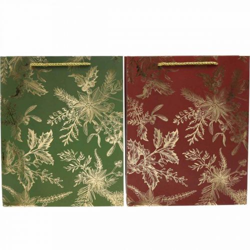 Floristik24 Torby na prezenty Świąteczne torby świąteczne jemioła 26×32cm 2szt