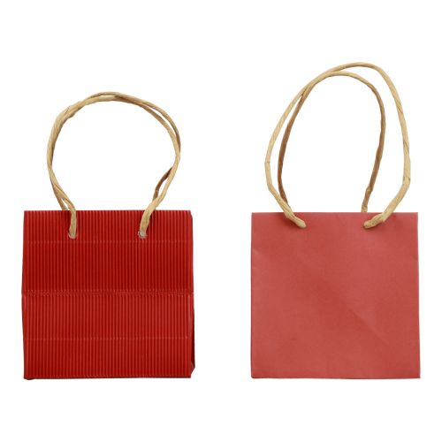 Produkt Torby na prezenty torby papierowe z uchwytem czerwone 12×12×12cm 6szt