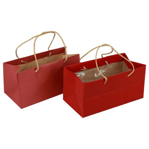 Produkt Torby na prezenty czerwone torby papierowe z uchwytem 24×12×12cm 6szt
