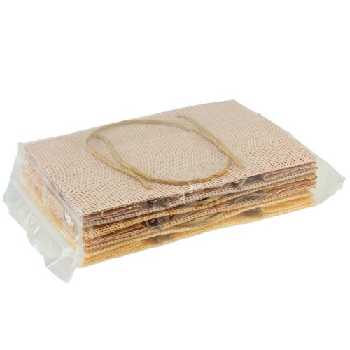 Produkt Torebki na prezenty papierowe tkane waniliowy pomarańczowy różowy 20×10×10cm 6szt
