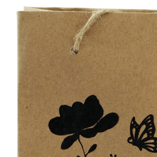 Produkt Torebki na prezenty z uchwytami papierowe naturalne czarne 12×15cm 6 szt