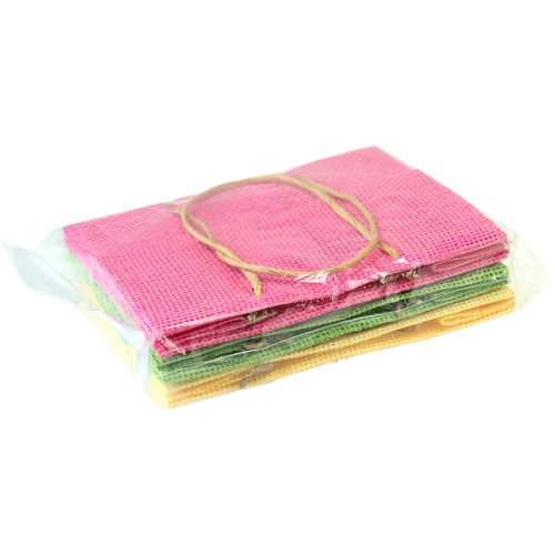 Produkt Torebki na prezenty z uchwytami papierowo tkane kolorowe 20×10×10cm 6szt