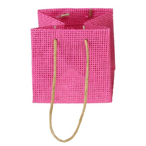 Produkt Torby na prezenty z uchwytami papierowe różowe żółte zielone tekstylne 10,5 cm 12szt