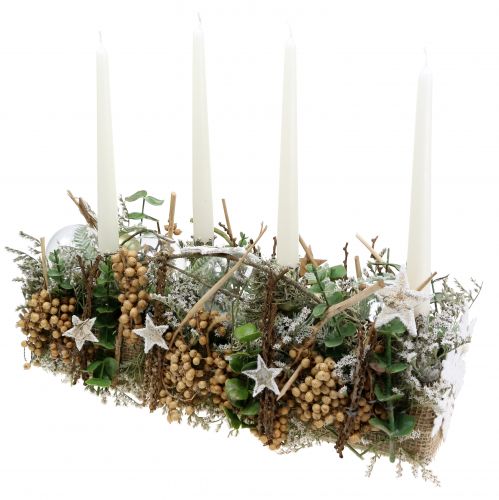 Produkt Gwiazdki brzozowe pokryte śniegiem 4cm naturalne 60 szt