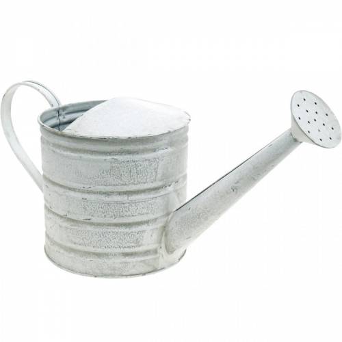 Floristik24 Deco Watering Can Vintage Metal Planter Washed White H16cm