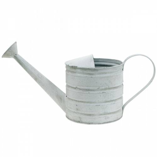 Floristik24 Deco Watering Can Vintage Metal Planter Washed White H16cm