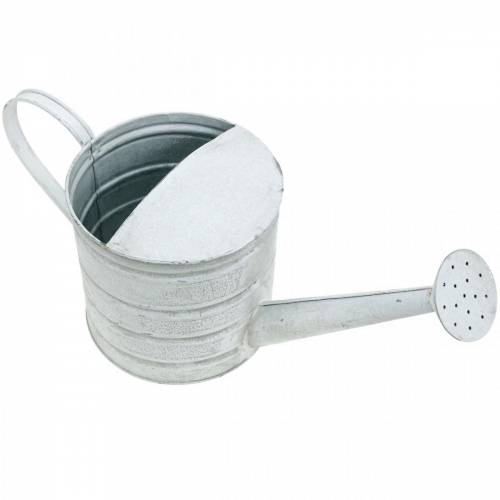 Produkt Deco Watering Can Vintage Metal Planter Washed White H16cm