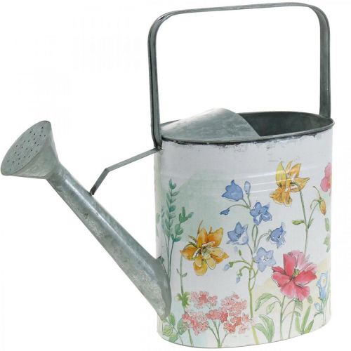 Floristik24 Dekoracyjna konewka metalowa, metalowy dzbanek kwiaty vintage dł. 35 cm wys. 31 cm