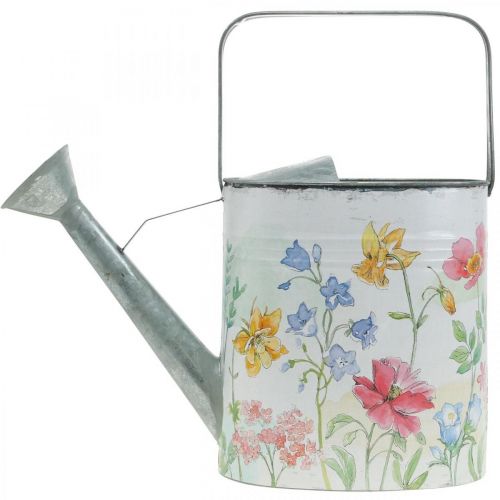 Floristik24 Dekoracyjna konewka metalowa, metalowy dzbanek kwiaty vintage dł. 35 cm wys. 31 cm
