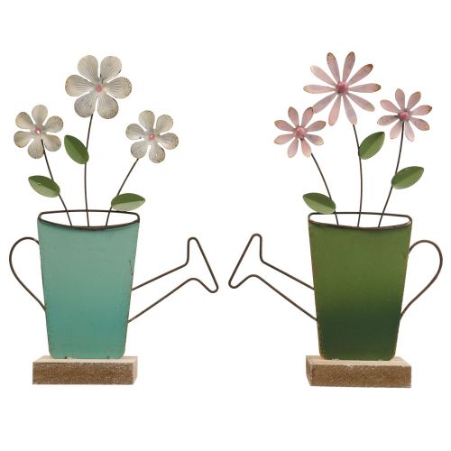 Floristik24 Konewka dekoracja stołu metalowa dekoracja stołu kolor rdzy 23,5/24cm 2 szt