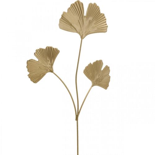 Floristik24 Gałązka miłorzębu, metalowa zatyczka ozdobna Ginkgo Golden 14×28cm 6 szt