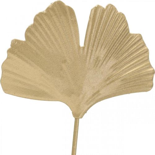 Floristik24 Gałązka miłorzębu, metalowa zatyczka ozdobna Ginkgo Golden 14×28cm 6 szt