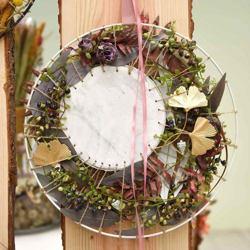 Floristik24 Liść miłorzębu, ozdoba metalowa, złota zatyczka dekoracyjna 14cm, 12 szt