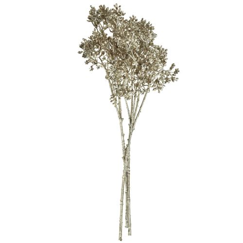 Produkt Gips Zioło Gypsophila Sztuczne Rośliny Metaliczny L38cm 3szt