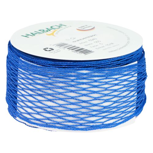 Produkt Taśma siatkowa, taśma siatkowa, taśma dekoracyjna, niebieska, wzmocniona drutem, 50 mm, 10 m