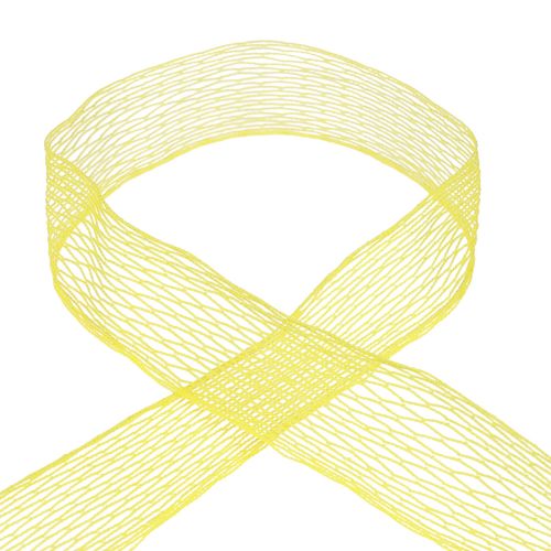 Produkt Taśma siatkowa, taśma siatkowa, taśma dekoracyjna, żółta, wzmocniona drutem, 50 mm, 10 m