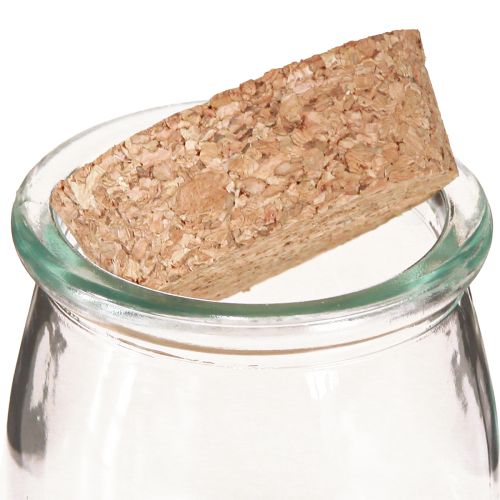 Produkt Dekoracja szklana z korkiem Vintage Clear Natural Ø7cm H8cm 6 szt.