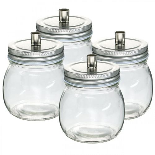 Produkt Szkło dekoracyjne z uchwytem na świecę dekoracja na świece Ø8cm H10,5cm 4 szt