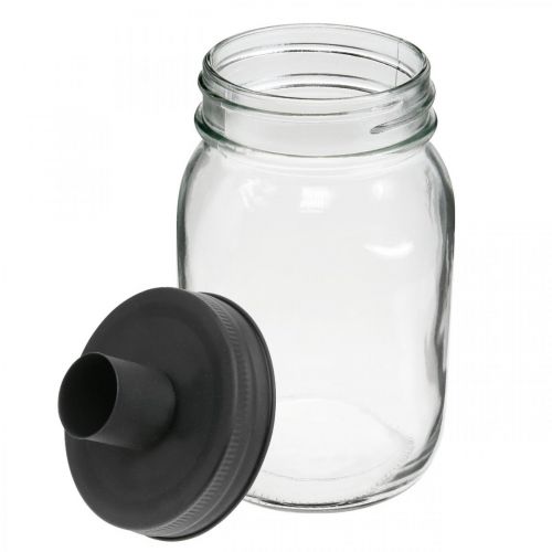 Floristik24 Szkło dekoracyjne ze świecznikiem czarna dekoracja stołu Ø8,5 cm W16 cm 2 szt.