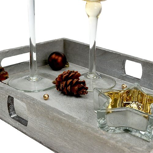 Produkt Taca dekoracyjna z szklanymi tea lightami złota