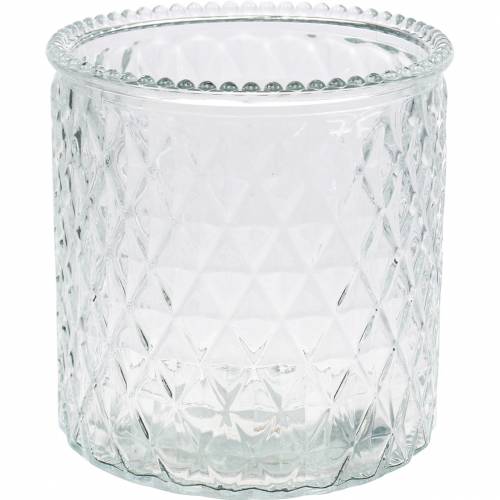 Floristik24 Dekoracyjny szklany diamentowy szklany wazon przezroczysty wazon na kwiaty 2 szt.