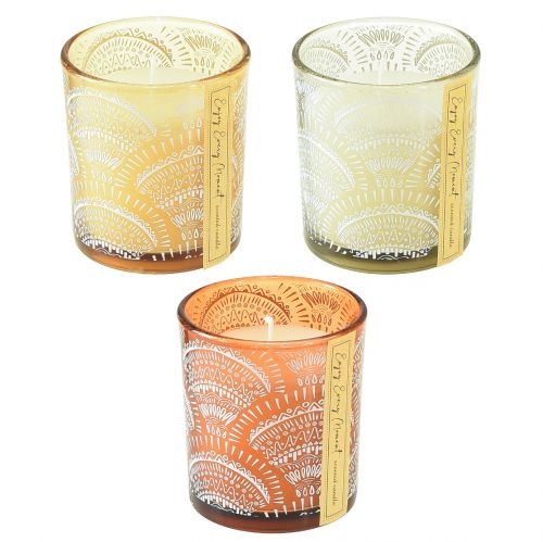 Produkt Świece zapachowe w szklanej pokrywce z drewna sandałowego W8,5cm 3 szt