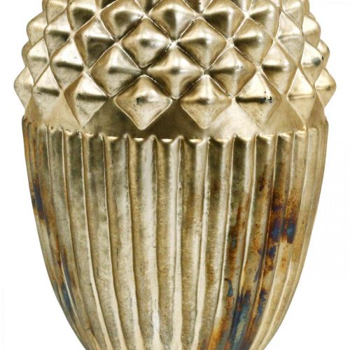 Floristik24 Jesienna dekoracja, dekoracyjny żołądź prawdziwe szkło, Adwent, antyczny wygląd Ø12cm W21cm