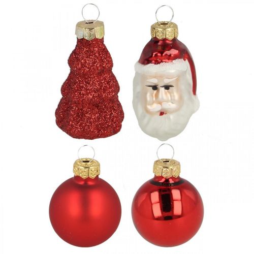 Produkt Mini figurki i kulki do dekoracji świątecznych różne rodzaje szkła 3cm 9 szt
