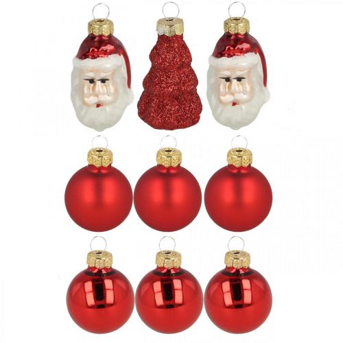 Produkt Mini figurki i kulki do dekoracji świątecznych różne rodzaje szkła 3cm 9 szt