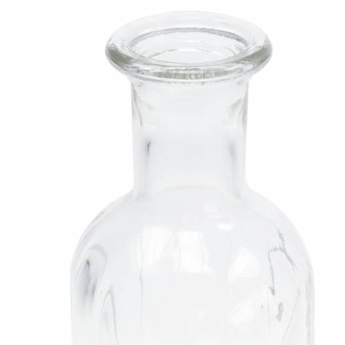 Produkt Ozdobna szklana butelka z żłobkowaną dekoracją przezroczysta Ø7,5cm W19cm 6 szt