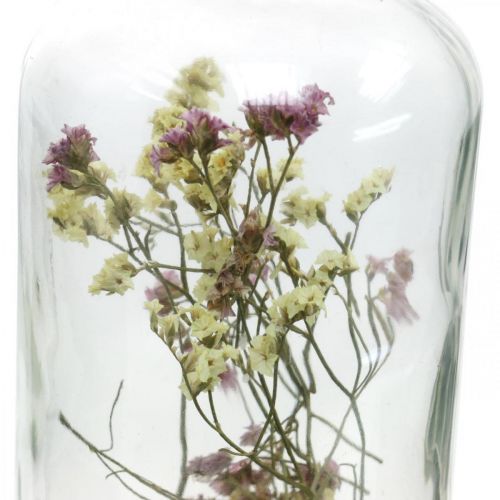 Produkt Szklanka ze świecznikiem, szklana dekoracja z suszonymi kwiatami W16cm Ø8,5cm