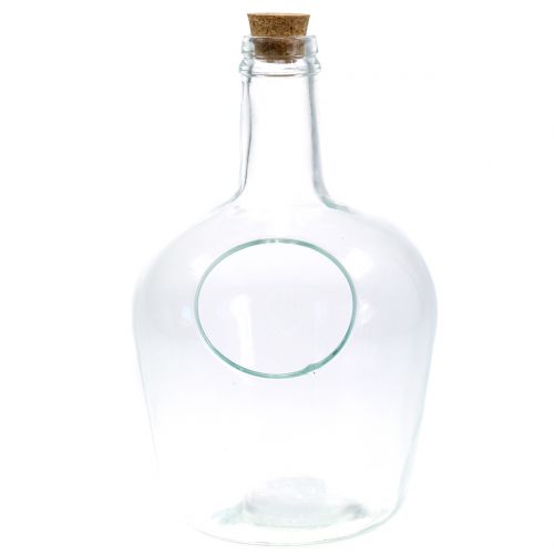 Floristik24 Butelka szklana ozdobna naczynie z korkiem Ø19cm W30cm