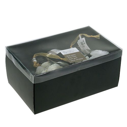Floristik24 Dzwonek szklany Ø8cm H16cm z diamentem 2szt.