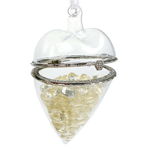Floristik24 Serce szklane do wypełnienia 7cm x 10cm przezroczyste 1 szt