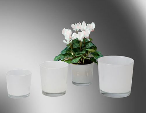 Floristik24 Wiadro z białego szkła