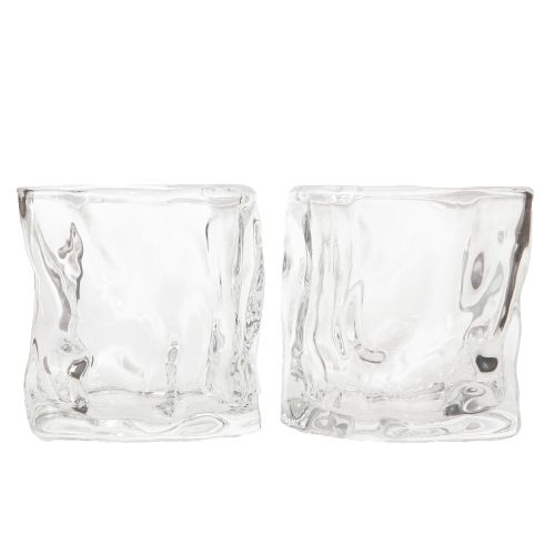 Produkt Dekoracyjny szklany świecznik na tealight mały szklany świecznik Ø8cm W7,5cm 2szt