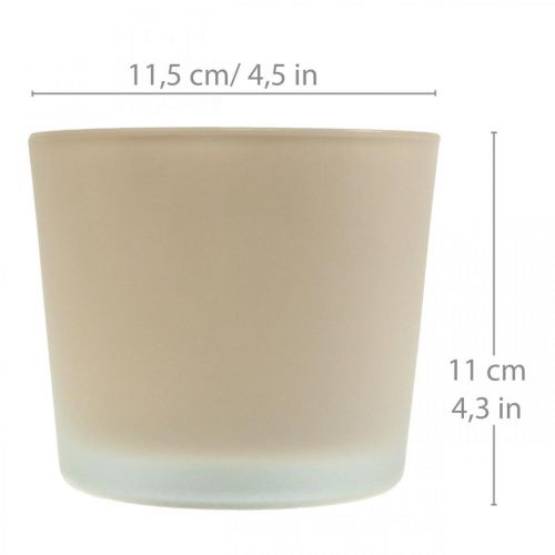 Produkt Szklana doniczka beżowa sadzarka szklana Ø11,5cm W11cm